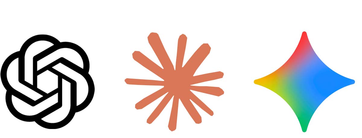 Logos of AI Brands: ChatGPT, Claude, Gemini